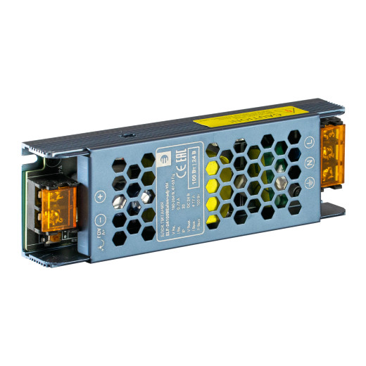 Блок питания интерьерный ELF, 24В (adj), 100Вт, плоский металлический перфорированный корпус черный