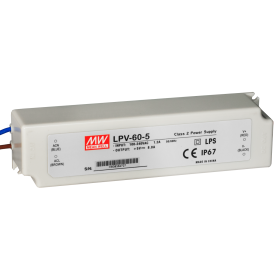 Блок питания Mean Well, герметичный, LPV-60-5, в пластиковом корпусе