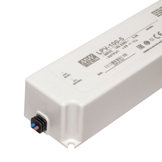 Блок питания Mean Well, герметичный, LPV-100-5, в пластиковом корпусе