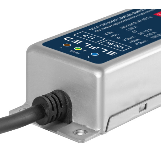 Блок питания герметичный для параллельного подключения ELFLED, 12В, 100Вт, металл, IP67