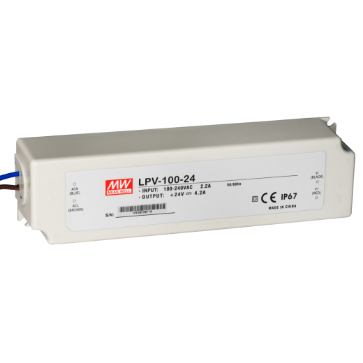 Блок питания Mean Well, герметичный, LPV-100-24, в пластиковом корпусе