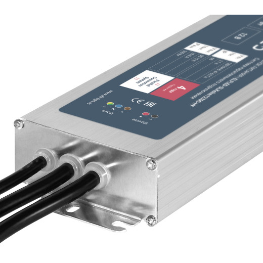 Блок питания герметичный плоский для параллельного подключения ELFLED, 12В, 300Вт, металл, IP68