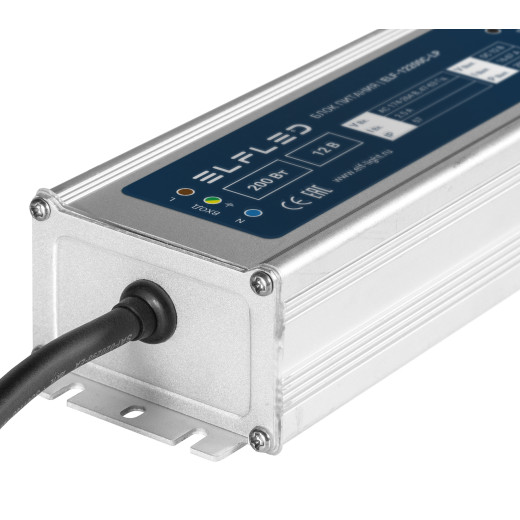 Блок питания герметичный компактный ELF, 12В, 200Вт, металл, IP67