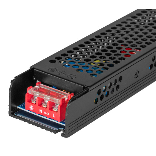 Блок питания интерьерный ELF, 24В, 300Вт, плоский металлический перфорированный корпус (черный)