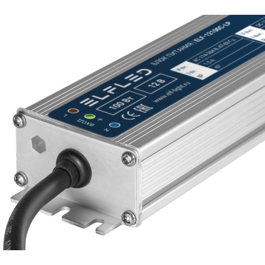 Блок питания герметичный компактный ELF, 12В, 100Вт, металл, IP67