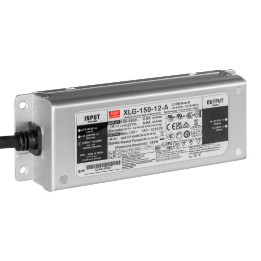 Блок питания Mean Well, герметичный, XLG-150-12A, в металлическом корпусе
