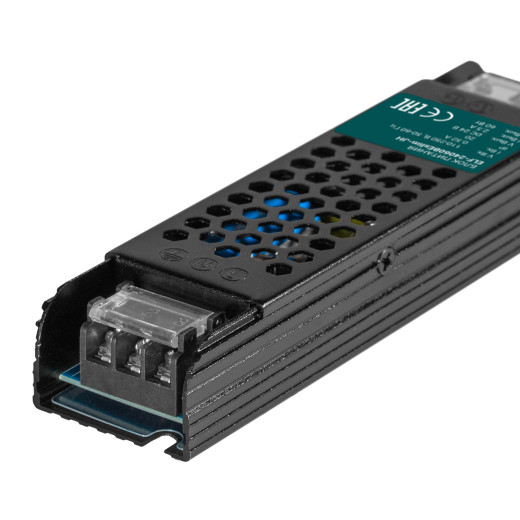 Блок питания интерьерный ELF, 24В, 60Вт, плоский металлический перфорированный корпус (черный)