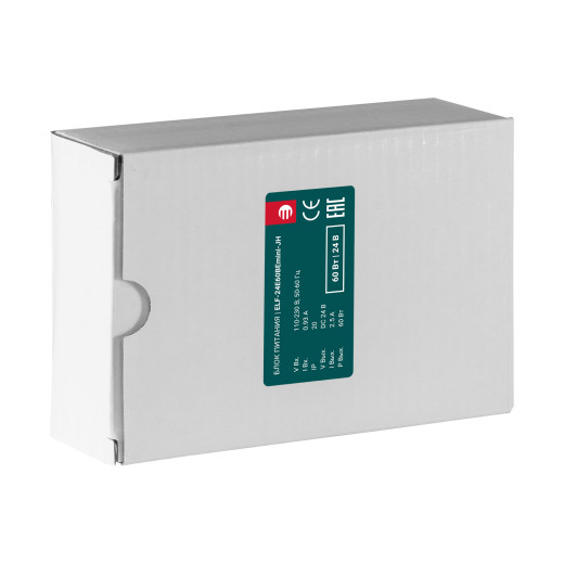 Блок питания интерьерный ELF, 24В, 60Вт, компактный металлический перфорированный корпус (JH)