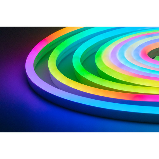 NeonLine ELF интерьерный, боковой изгиб, 12В, IP20,  8мм, 5м, RGB управляемый (IC WS2811)