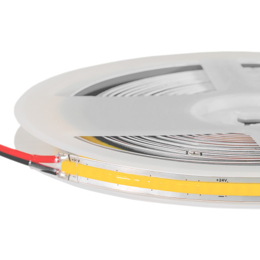 Лента светодиодная ELFLED 528COB диодов, 24В, 5м, ширина 8мм, свободный рез, белый нейтральный