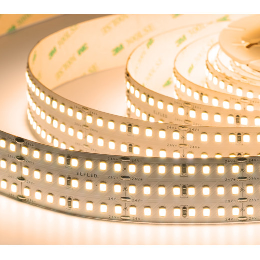 Лента светодиодная ELFLED LX170, 528/м (2835), 24В, 48Вт/м, 3м, 3ряда, белый теплый 2800-3300К