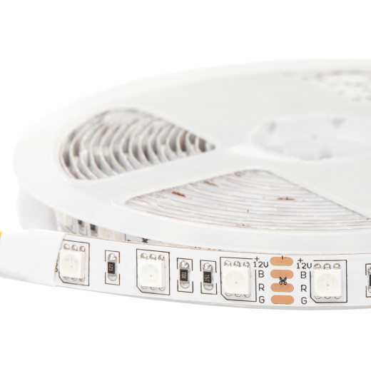 Лента светодиодная 300SMD диодов (5050) тип В, 12В, 5м, RGB