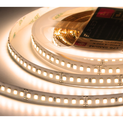 Лента светодиодная ELFLED PRO140, 176/м (2835), 24В, 16Вт/м, 30м, белый теплый 2800-3300К
