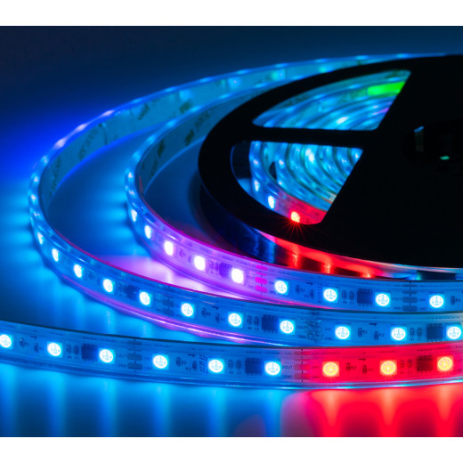 Лента светодиодная герметичная ELFLED 300SMD, 12В, IP66, 5м, RGB SPI WS2811