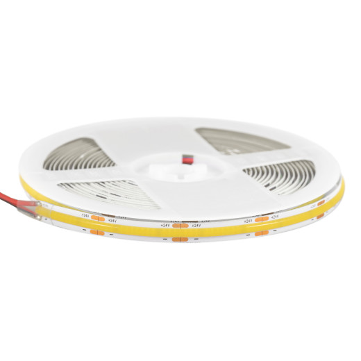 Лента светодиодная ELFLED 512COB диодов, 24В, 5м, ширина 8мм, белый теплый 2800-3300К