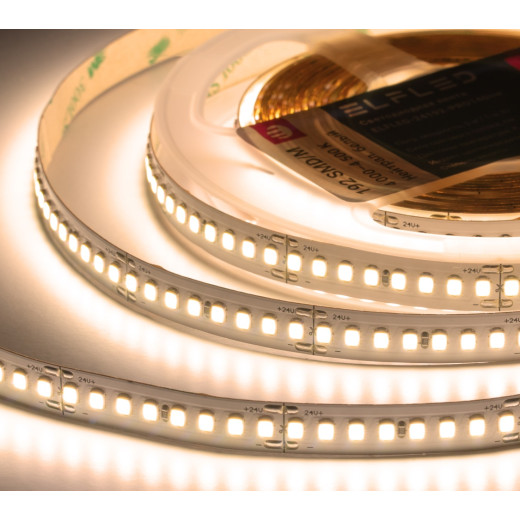 Лента светодиодная ELFLED PRO140, 192/м (2835), 24В, 18Вт/м, 5м, белый теплый 2800-3300К