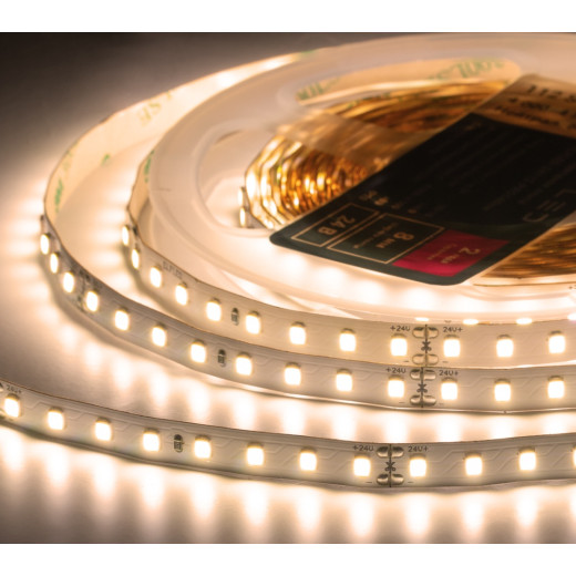 Лента светодиодная ELFLED PRO140, 112/м (2835), 24В, 10Вт/м, 30м, белый теплый 2800-3300К