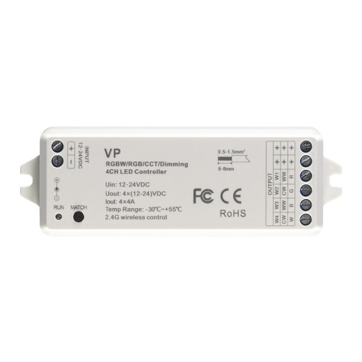 RGBW-контроллер ELFLED VP, 12/24В, 4A/канал