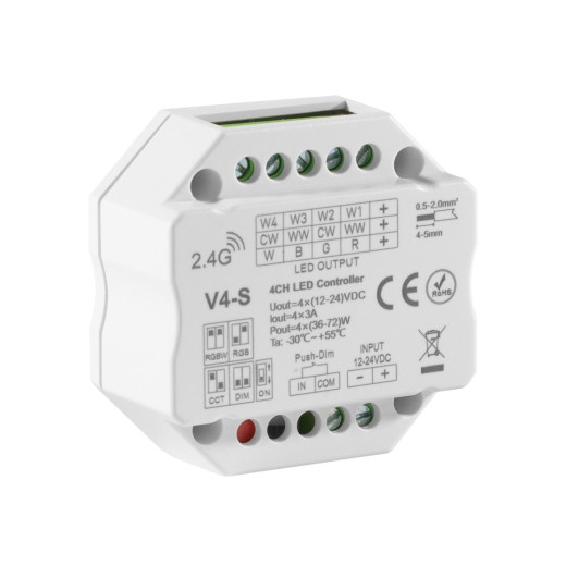 RGBW-контроллер ELFLED V4-S, 12/24В, 3A/канал