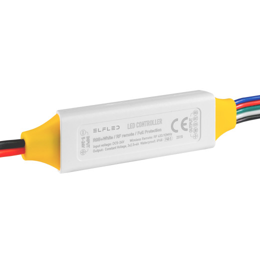 RGBW-контроллер ELFLED P40 с радиоуправлением, 5/24В, 2.5A/канал+4A, IP68