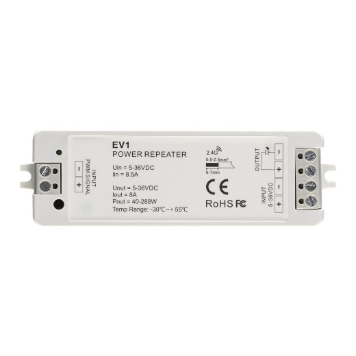 Усилитель 1-канальный ELFLED EV1, 5/36B, 2.4G, 8A