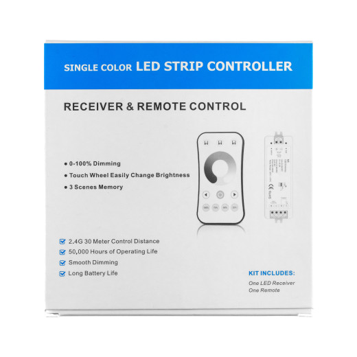 Комплект ELFLED (Диммер V1 и Пульт 1-зоновый 2.4G, белый)