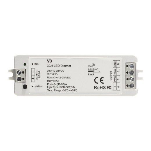 Комплект ELFLED (RGB-контроллер V3 и Пульт 1-зоновый 2.4G, белый)