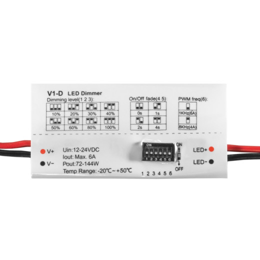 Мини-диммер ELFLED V1-D, 12/24В, 6A
