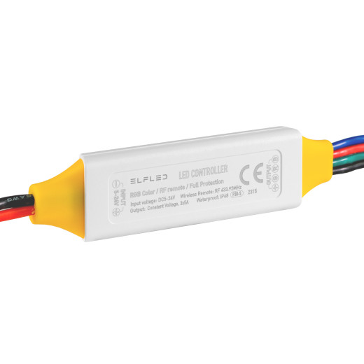 RGB-контроллер ELFLED P30 с радиоуправлением, 5/24В, 5А/канал, IP68
