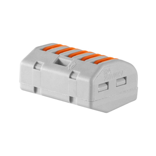 Универсальная 5-х проводная клемма 0,08-2,5/4 мм², 32А (комплект 10 шт)