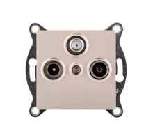 Розетка тройная TV (мама) + TV (папа) + спутниковая SAT, золотой Kollinger REA-036GD для Aspekt, Eleganz, Reflex