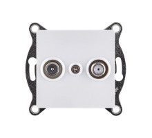 Розетка двойная TV (мама) + спутниковая SAT, белый Kollinger REA-035WH для Aspekt, Eleganz, Reflex