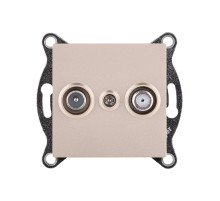 Розетка двойная TV (мама) + спутниковая SAT, золотой Kollinger REA-035GD для Aspekt, Eleganz, Reflex