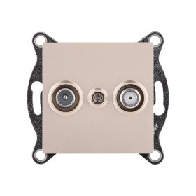 Розетка двойная TV (мама) + спутниковая SAT, золотой Kollinger REA-035GD для Aspekt, Eleganz, Reflex