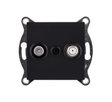 Розетка двойная TV (мама) + спутниковая SAT, черный матовый Kollinger REA-035BM для Aspekt, Eleganz, Reflex