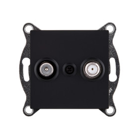 Розетка двойная TV (мама) + спутниковая SAT, черный матовый Kollinger REA-035BM для Aspekt, Eleganz, Reflex