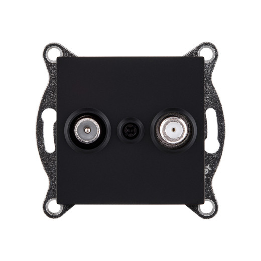 Розетка двойная TV (мама) + спутниковая SAT, черный матовый Kollinger REA-035BM для Aspekt, Eleganz, Reflex