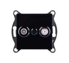 Розетка двойная TV (мама) + спутниковая SAT, черный Kollinger REA-035BK для Aspekt, Eleganz, Reflex