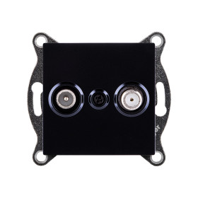 Розетка двойная TV (мама) + спутниковая SAT, черный Kollinger REA-035BK для Aspekt, Eleganz, Reflex