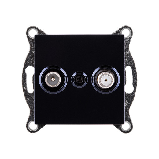 Розетка двойная TV (мама) + спутниковая SAT, черный Kollinger REA-035BK для Aspekt, Eleganz, Reflex