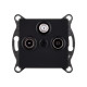 Розетка тройная TV (мама) + TV (папа) + спутниковая SAT, черный матовый Kollinger REA-036BM для Aspekt, Eleganz, Reflex