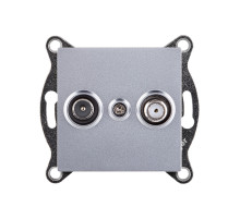 Розетка двойная TV (мама) + спутниковая SAT, серый Kollinger REA-035GY для Aspekt, Eleganz, Reflex