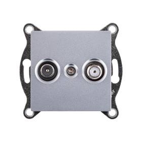 Розетка двойная TV (мама) + спутниковая SAT, серый Kollinger REA-035GY для Aspekt, Eleganz, Reflex