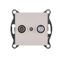 Розетка двойная TV (мама) + спутниковая SAT, кашемир матовый Kollinger REA-035CM для Aspekt, Eleganz, Reflex