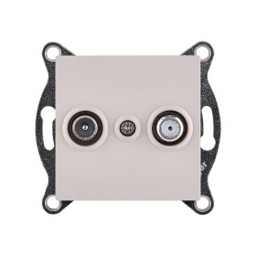 Розетка двойная TV (мама) + спутниковая SAT, кашемир матовый Kollinger REA-035CM для Aspekt, Eleganz, Reflex