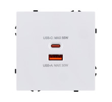 Розетка USB A+C 65W, белый глянцевый Kollinger Eclipse EC-024WG