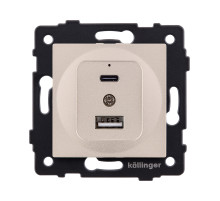 Розетка USB A+C 20W, золотой Kollinger REA-037GD для Aspekt, Eleganz, Reflex
