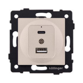 Розетка USB A+C 20W, золотой Kollinger REA-037GD для Aspekt, Eleganz, Reflex