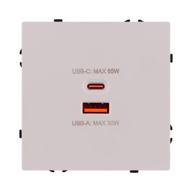 Розетка USB A+C 65W, кашемир матовый Kollinger Eclipse EC-024CM