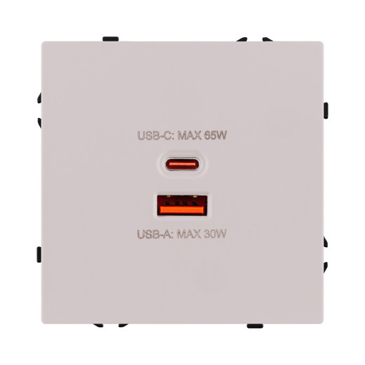 Розетка USB A+C 65W, кашемир матовый Kollinger Eclipse EC-024CM